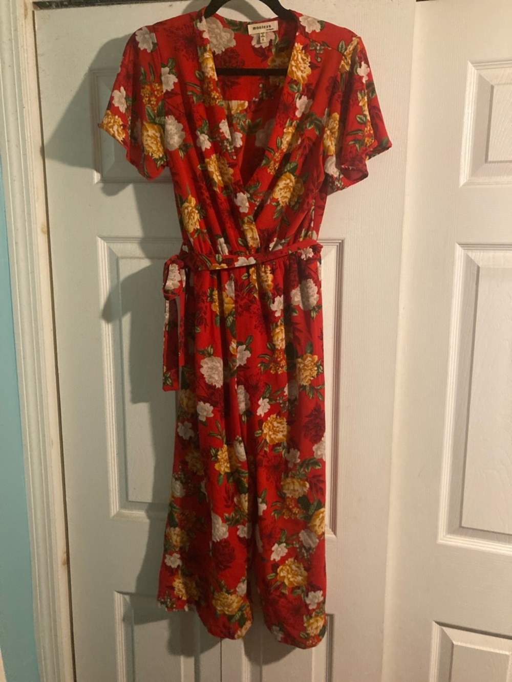Gorgeous Floral Cropped Jumpsuit with Tie Waist